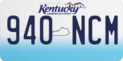 KY license plate 940NCM
