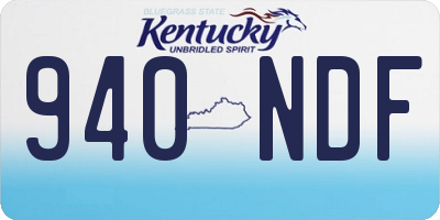 KY license plate 940NDF