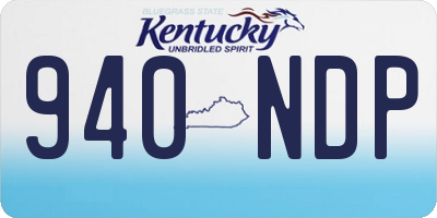 KY license plate 940NDP