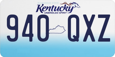 KY license plate 940QXZ