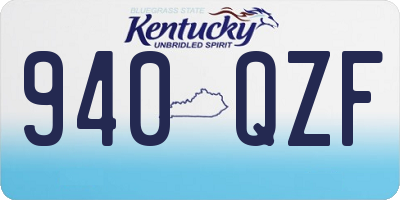 KY license plate 940QZF