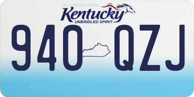 KY license plate 940QZJ