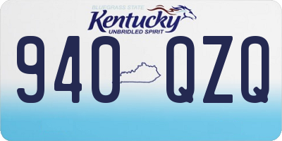 KY license plate 940QZQ