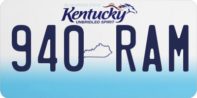 KY license plate 940RAM