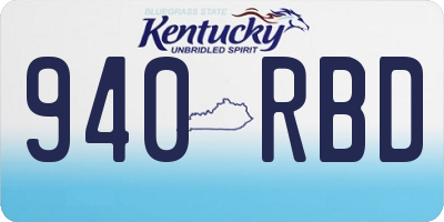 KY license plate 940RBD