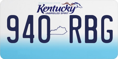 KY license plate 940RBG