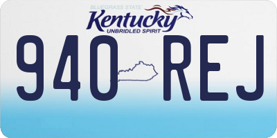 KY license plate 940REJ