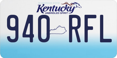 KY license plate 940RFL