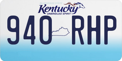 KY license plate 940RHP