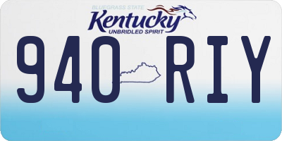 KY license plate 940RIY