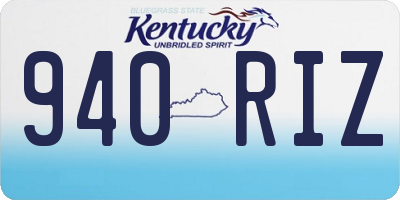 KY license plate 940RIZ
