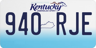 KY license plate 940RJE
