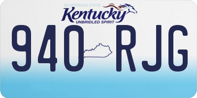 KY license plate 940RJG