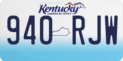 KY license plate 940RJW