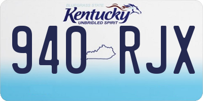 KY license plate 940RJX
