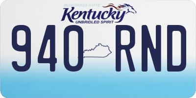 KY license plate 940RND