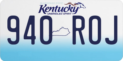 KY license plate 940ROJ