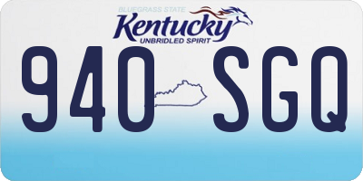 KY license plate 940SGQ
