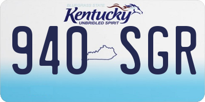 KY license plate 940SGR