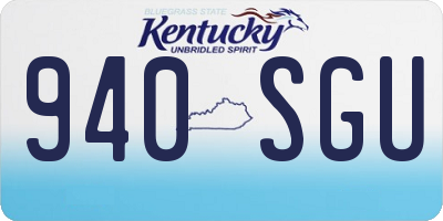 KY license plate 940SGU