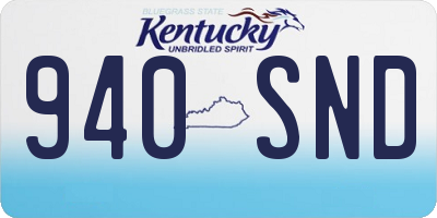 KY license plate 940SND
