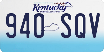 KY license plate 940SQV