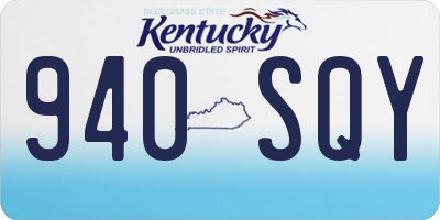 KY license plate 940SQY