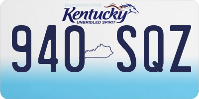 KY license plate 940SQZ