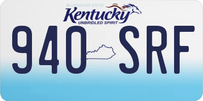 KY license plate 940SRF