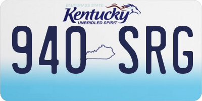 KY license plate 940SRG
