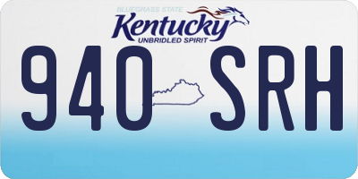 KY license plate 940SRH