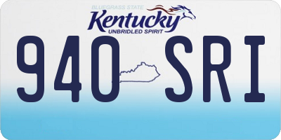 KY license plate 940SRI