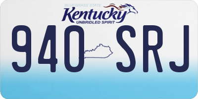 KY license plate 940SRJ