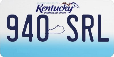 KY license plate 940SRL