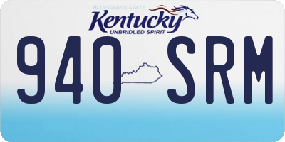KY license plate 940SRM