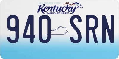 KY license plate 940SRN