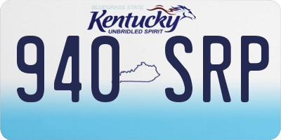 KY license plate 940SRP