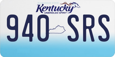 KY license plate 940SRS