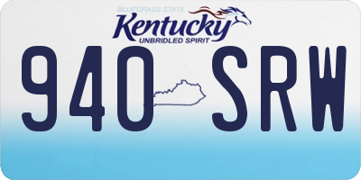 KY license plate 940SRW