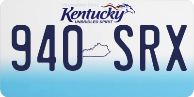KY license plate 940SRX