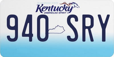 KY license plate 940SRY