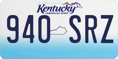 KY license plate 940SRZ