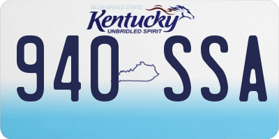 KY license plate 940SSA