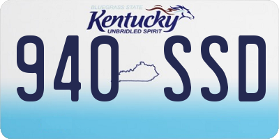 KY license plate 940SSD