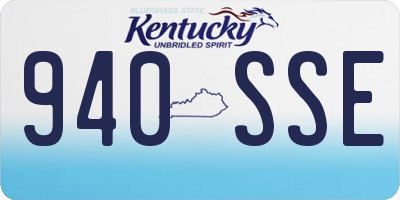 KY license plate 940SSE