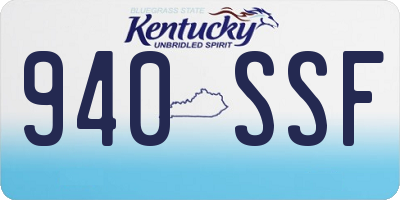 KY license plate 940SSF