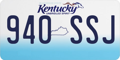 KY license plate 940SSJ