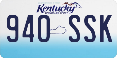 KY license plate 940SSK