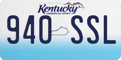 KY license plate 940SSL
