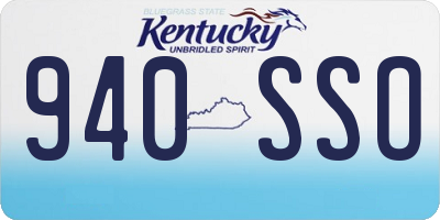 KY license plate 940SSO